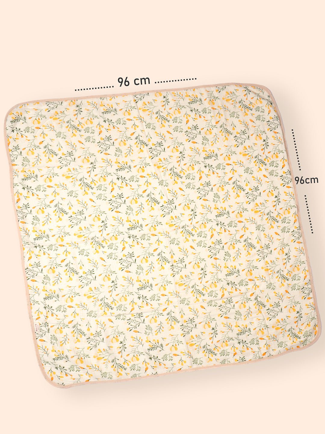 Yellow Flower 1 PC Cotton Muslin Baby Blanket With Breathable Fabric