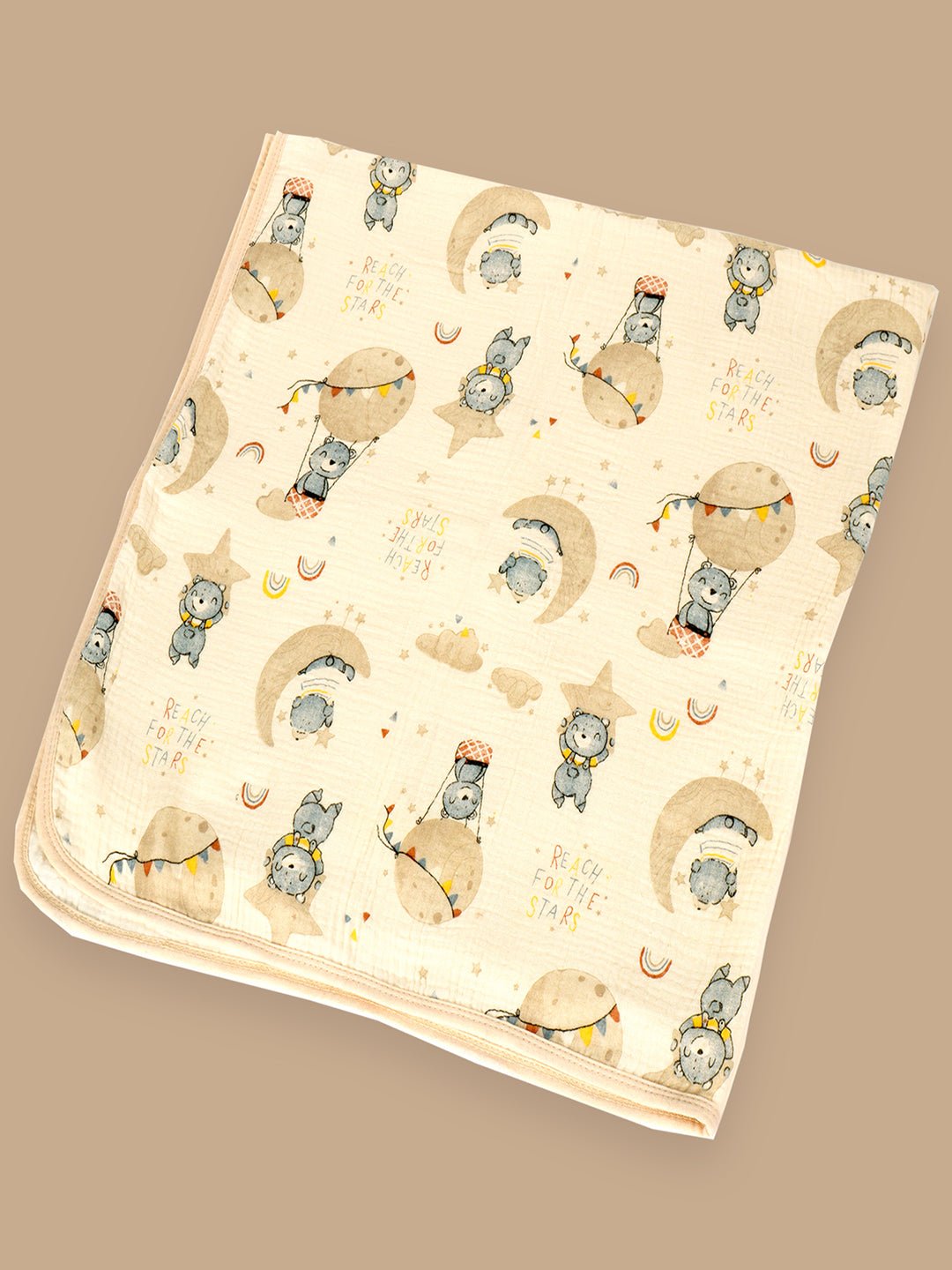 Yellow Flower 1 PC Cotton Muslin Baby Blanket With Breathable Fabric