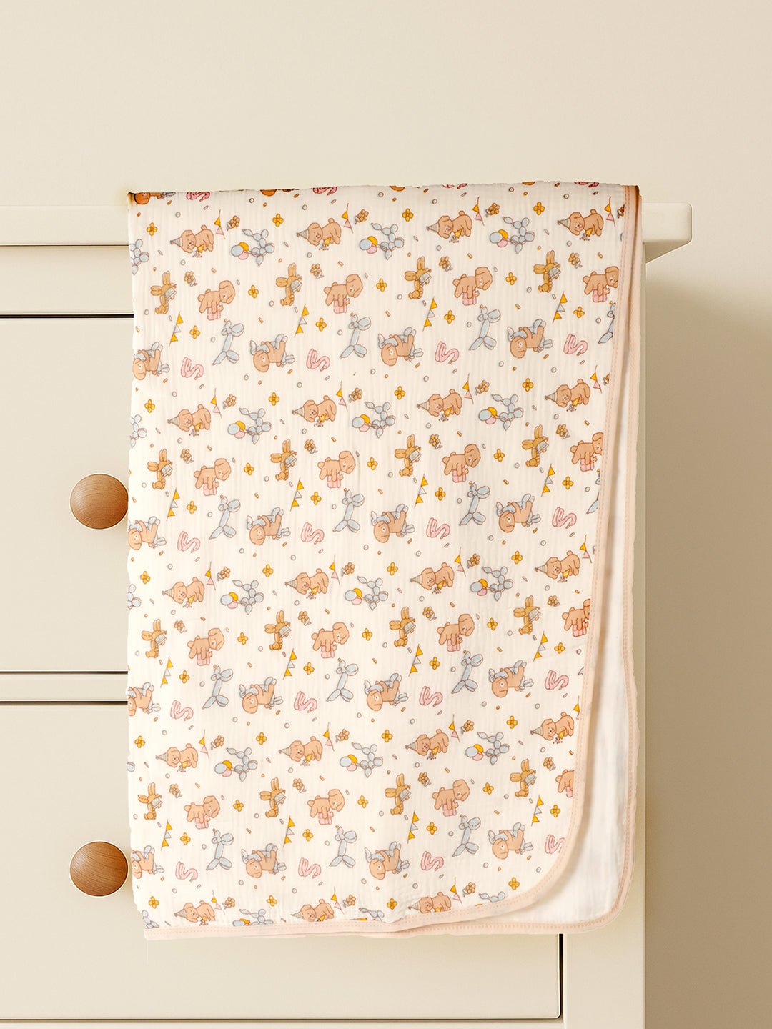 Yellow Flower 1 PC Cotton Muslin Baby Blanket With Breathable Fabric