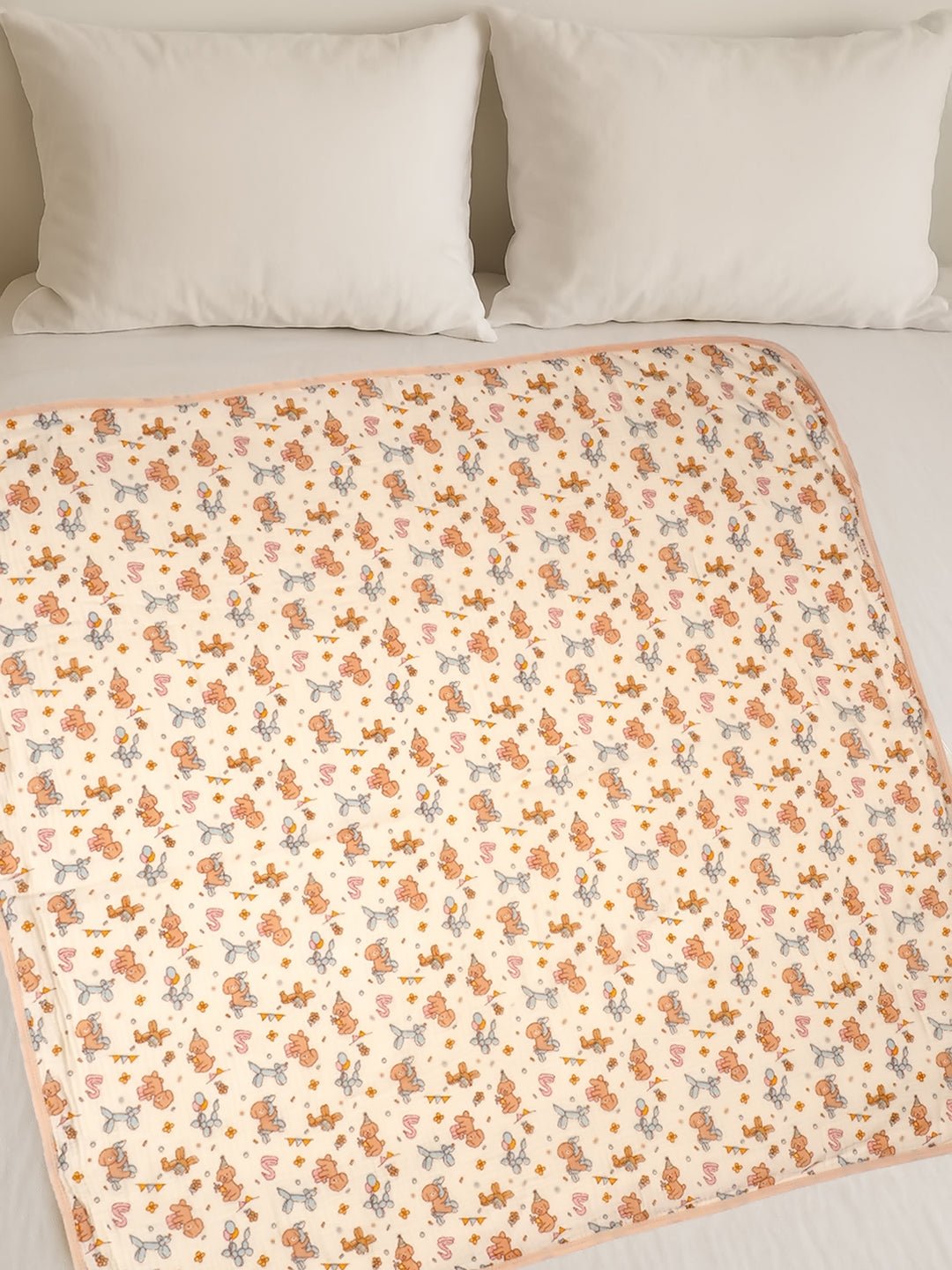 Yellow Flower 3 PC Kids Muslin Cotton Hooded Blanket With 2 Matching Napkins
