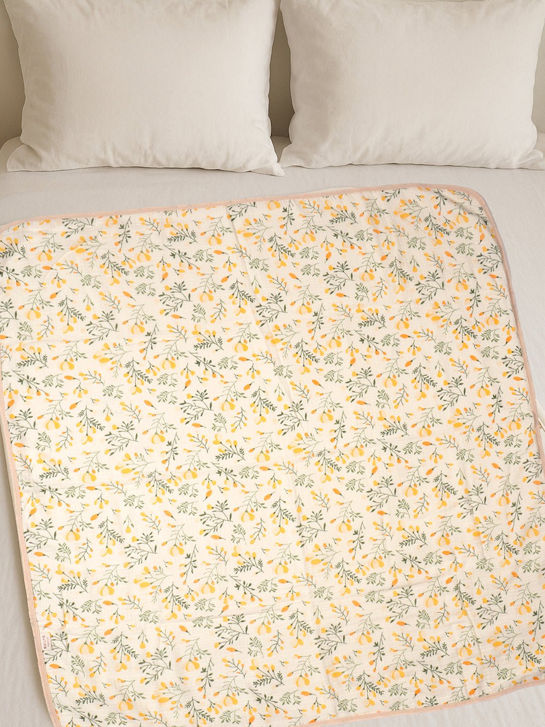 Yellow Flower 1 PC Cotton Muslin Baby Blanket With Breathable Fabric