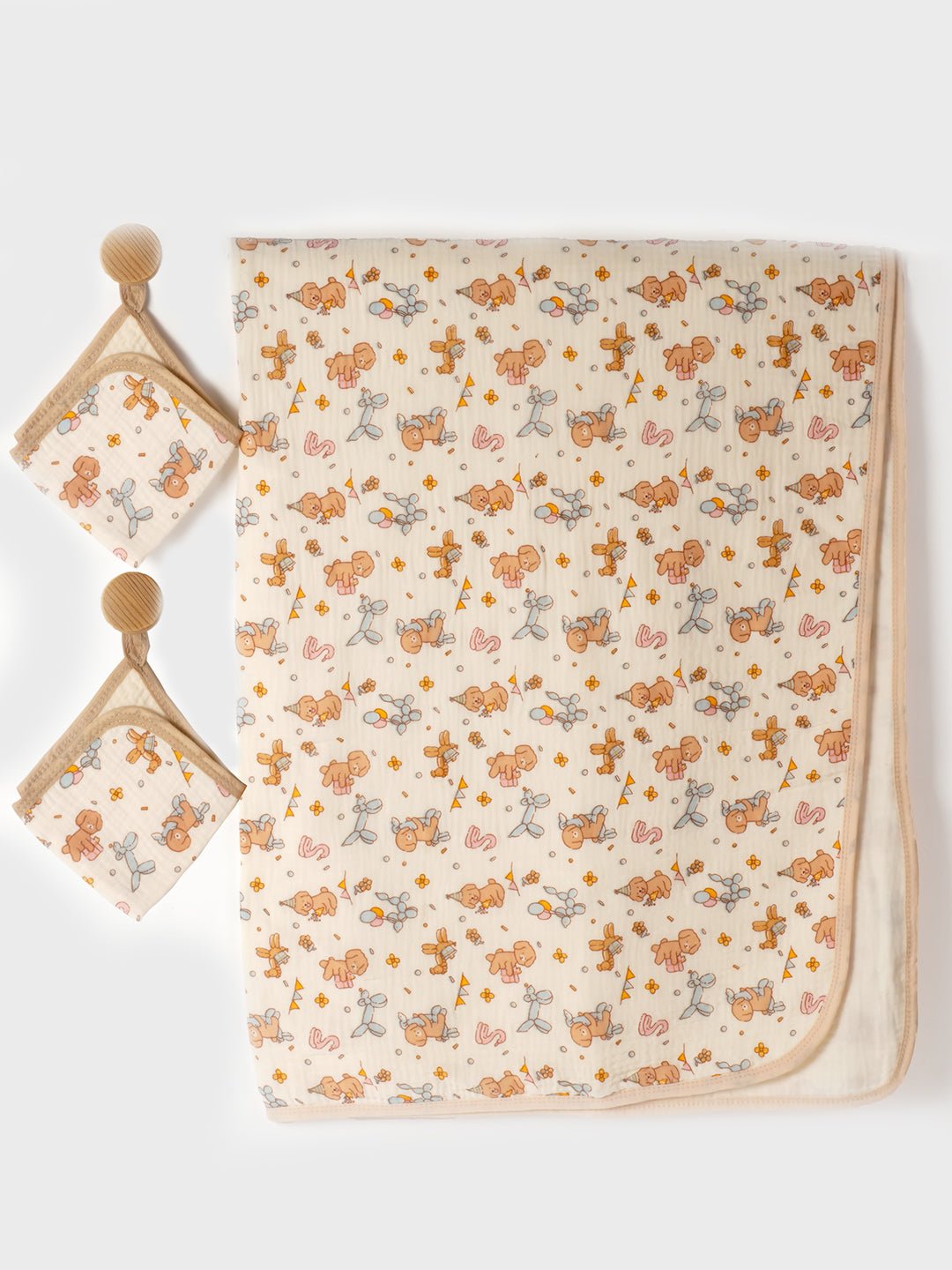 Yellow Flower 1 PC Cotton Muslin Baby Blanket With Breathable Fabric