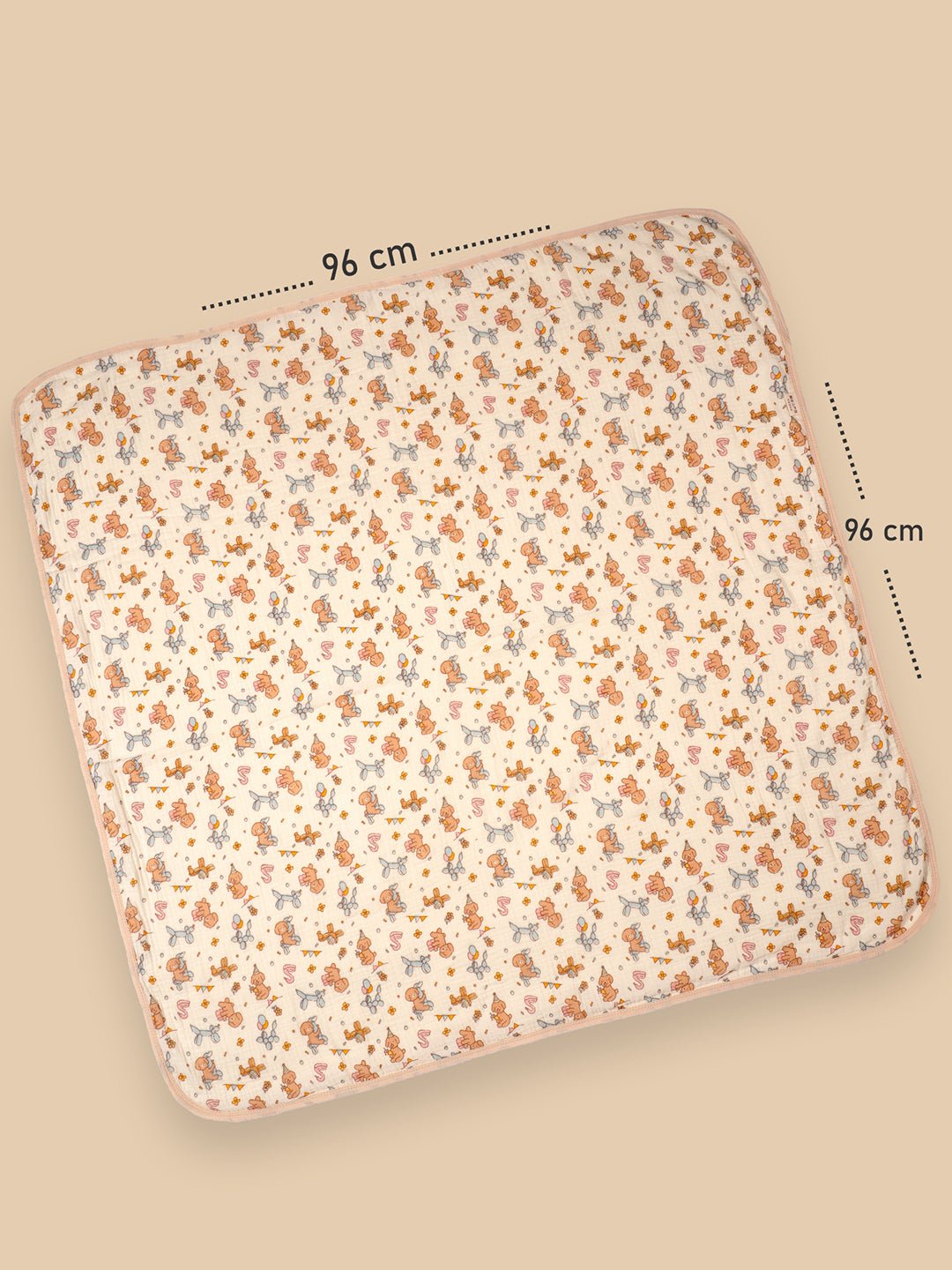 Yellow Flower 1 PC Cotton Muslin Baby Blanket With Breathable Fabric