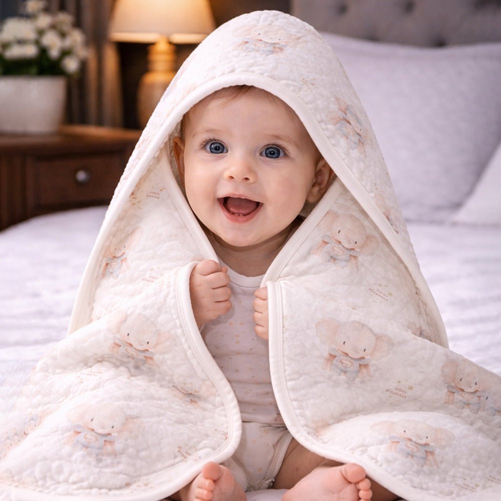 Superhero Elephant 1 PC Kids Quilted Cotton Baby Wrapper With Hood