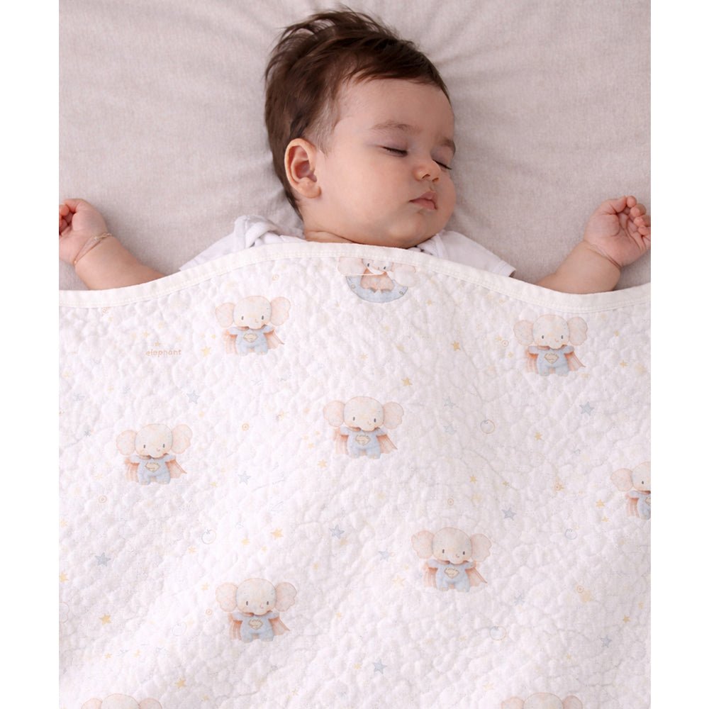 Superhero Elephant 1 PC Kids Quilted Cotton Baby Wrapper With Hood