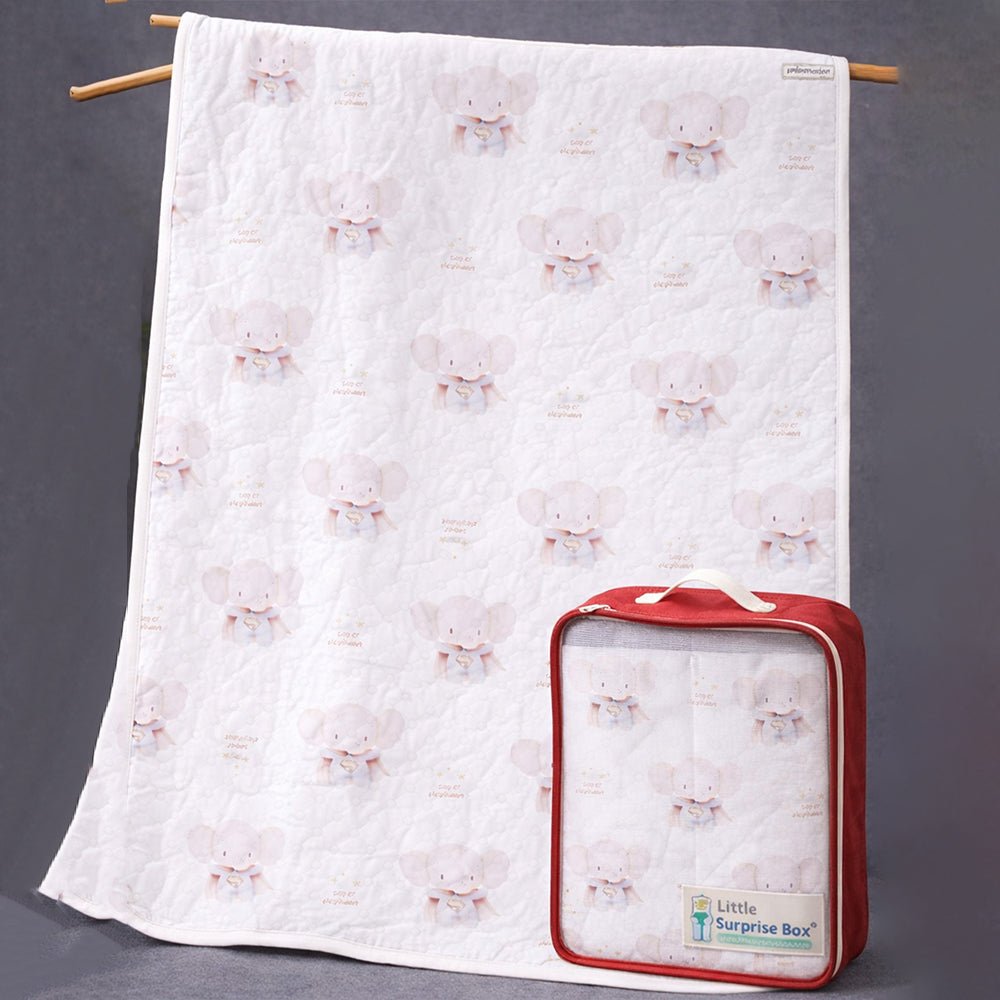 Superhero Elephant 2 PC Kids Quilted Cotton Baby Wrapper with Hood Set