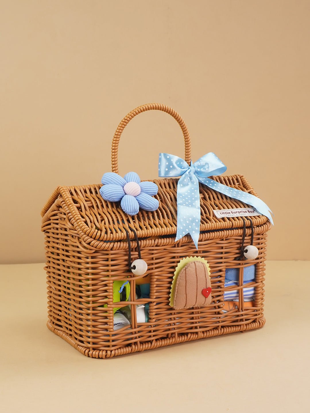 Blessed Home Pink Cotton 15 PCS Newborn Baby Girl Gift Box With Basket