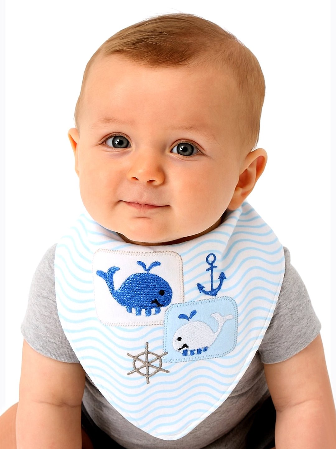 Cactus Print 3 Pc Premium Adjustable Snap Button Bibs For Babies