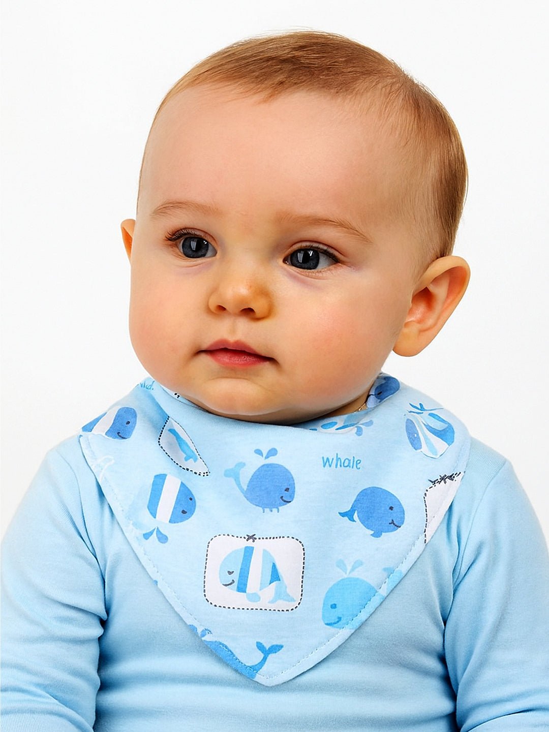 Cactus Print 3 Pc Premium Adjustable Snap Button Bibs For Babies