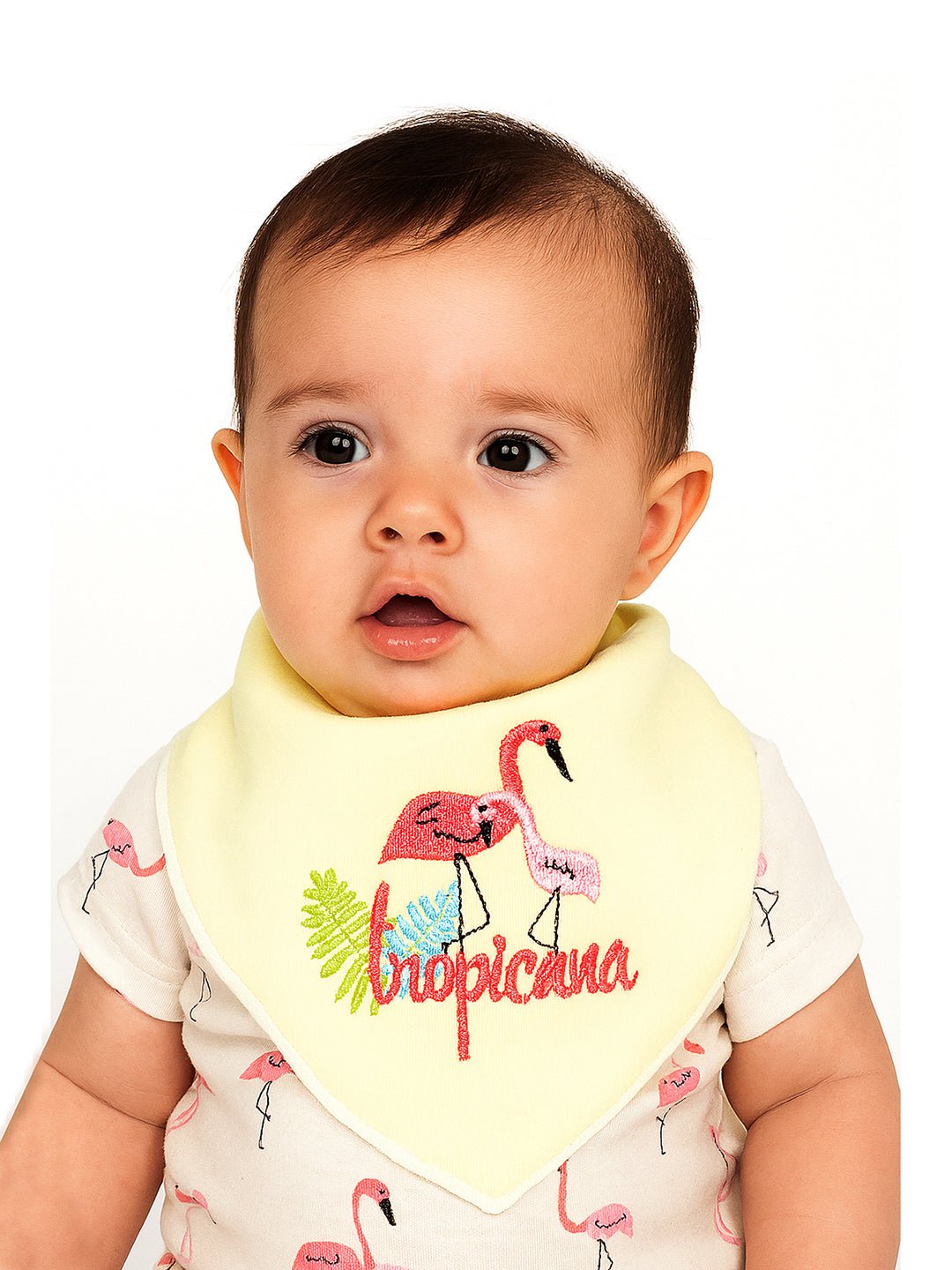 Cactus Print 3 Pc Premium Adjustable Snap Button Bibs For Babies
