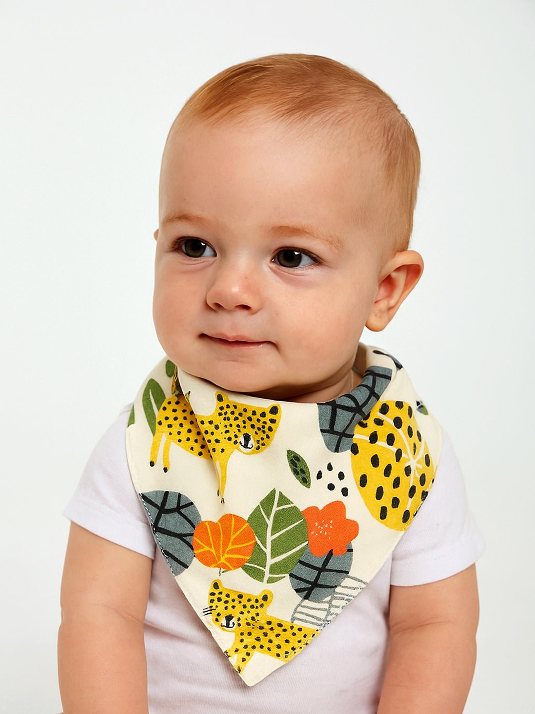 Cactus Print 3 Pc Premium Adjustable Snap Button Bibs For Babies