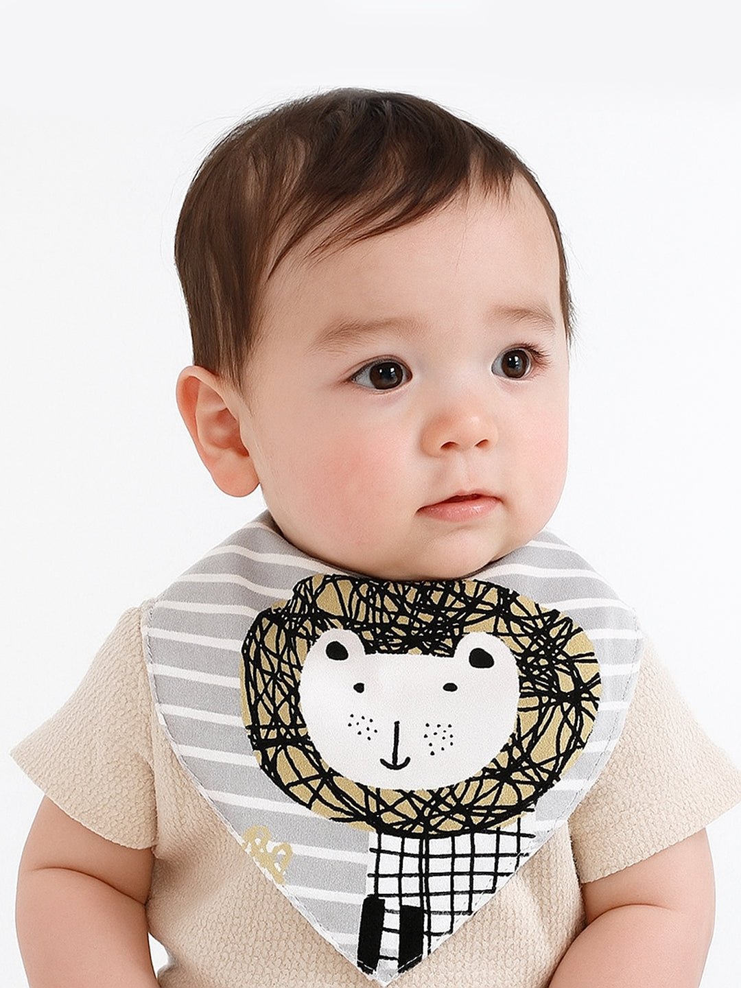 Cactus Print 3 Pc Premium Adjustable Snap Button Bibs For Babies