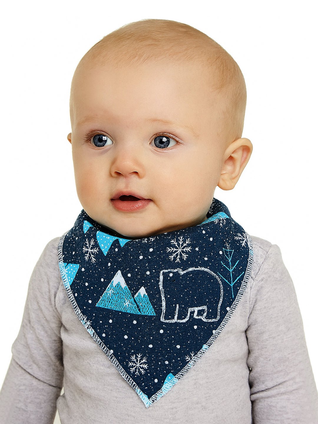 Cactus Print 3 Pc Premium Adjustable Snap Button Bibs For Babies