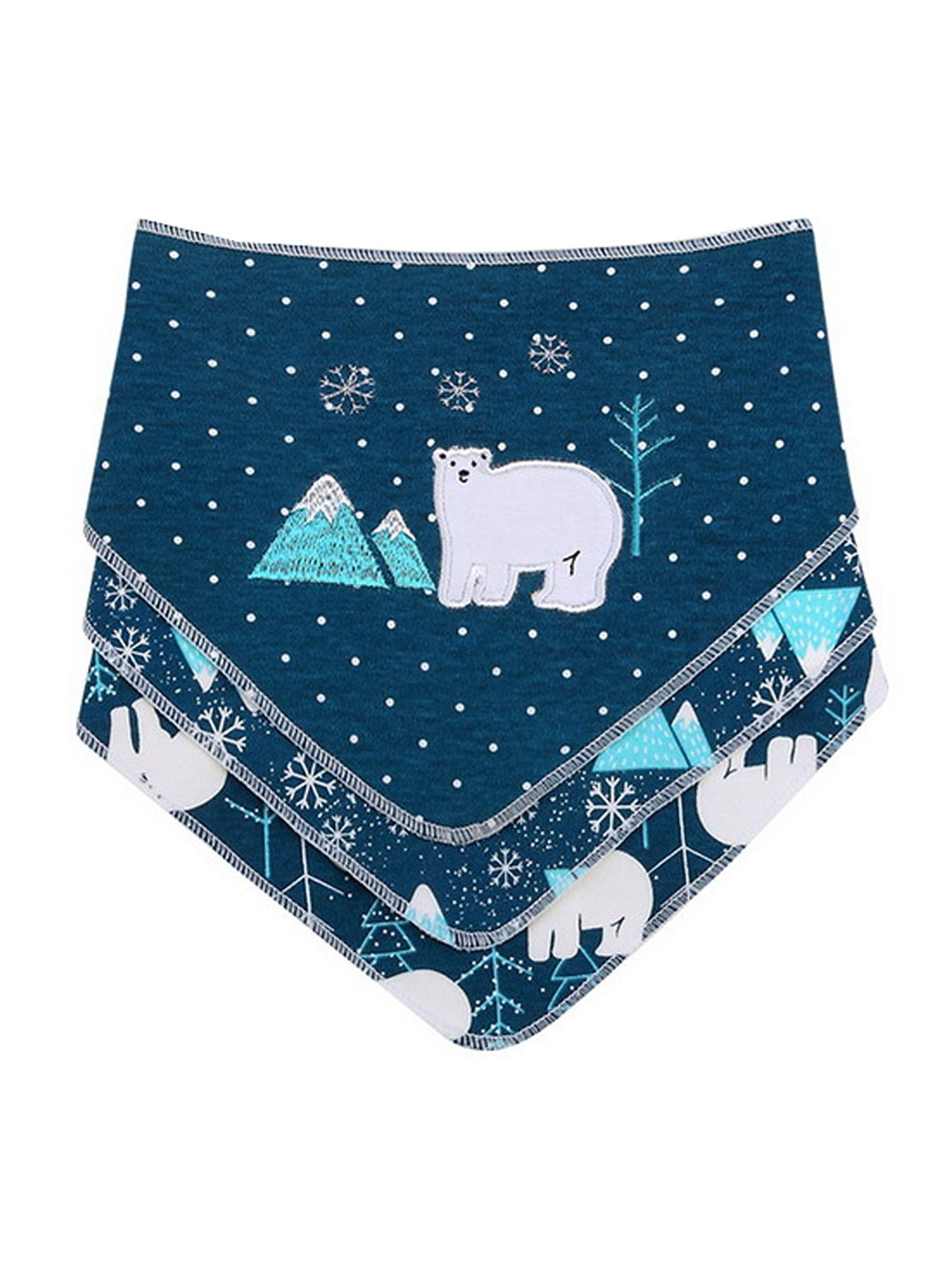 Cactus Print 3 Pc Premium Adjustable Snap Button Bibs For Babies