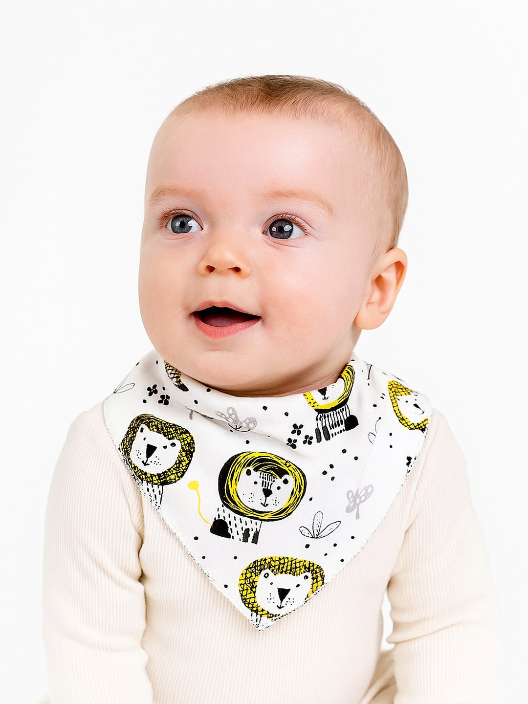 Cactus Print 3 Pc Premium Adjustable Snap Button Bibs For Babies