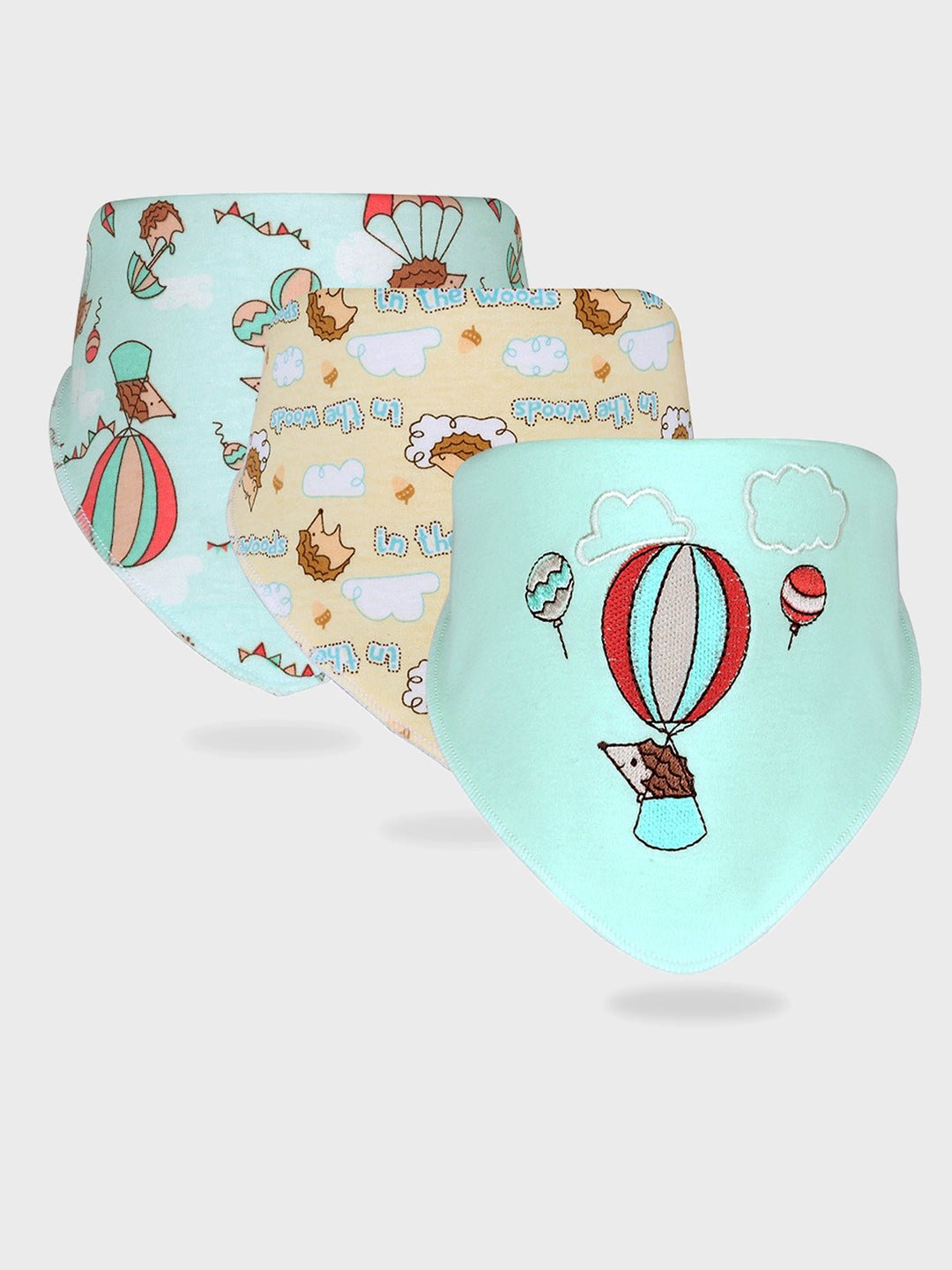 Cactus Print 3 Pc Premium Adjustable Snap Button Bibs For Babies