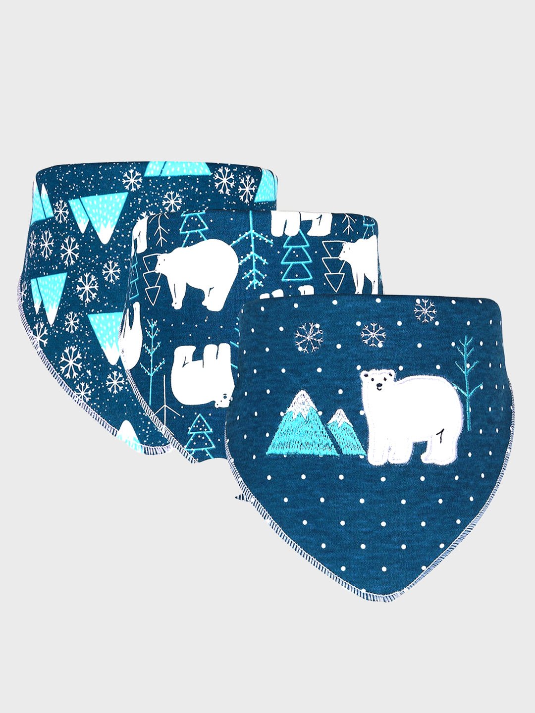 Cactus Print 3 Pc Premium Adjustable Snap Button Bibs For Babies