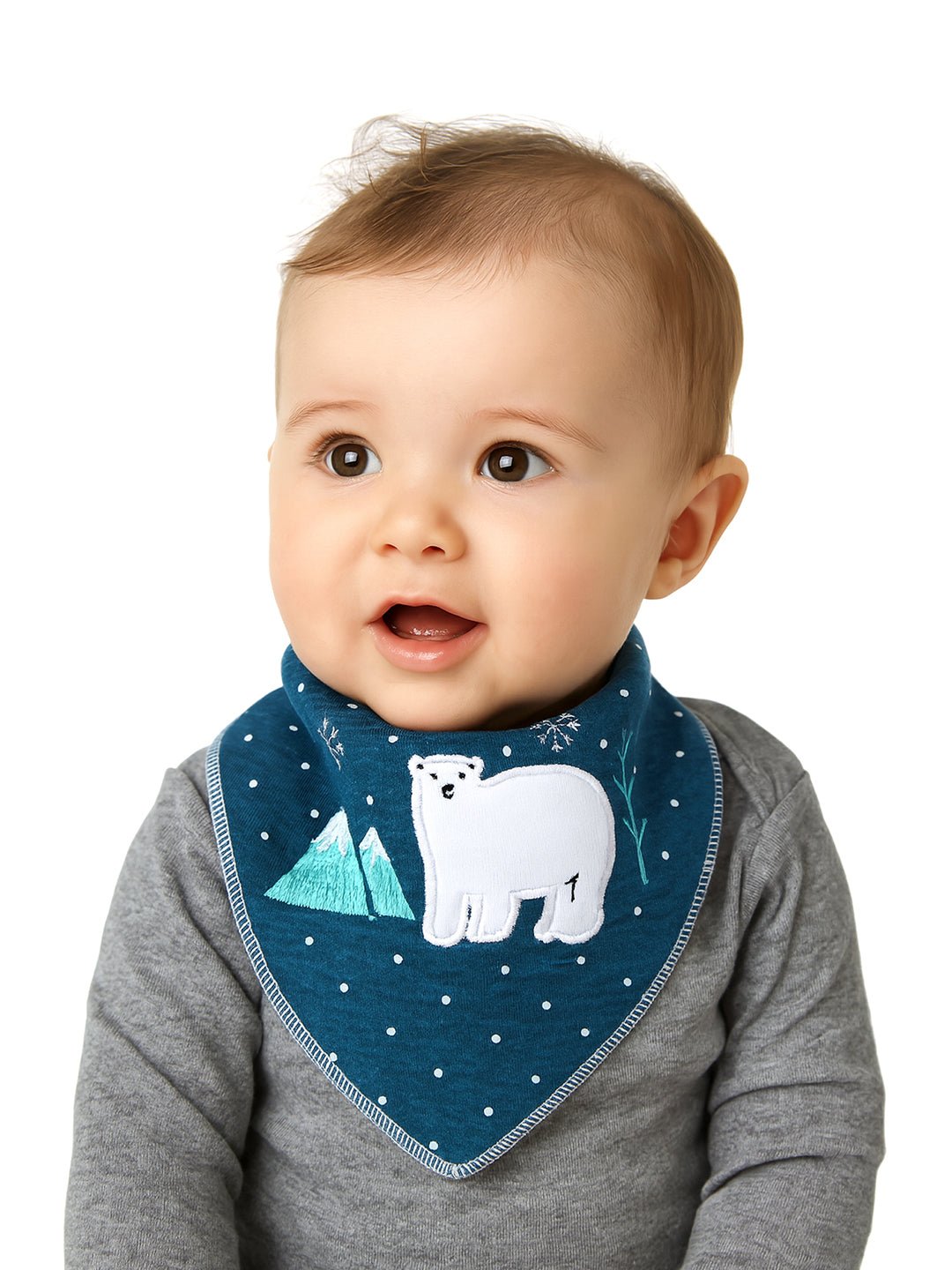 Cactus Print 3 Pc Premium Adjustable Snap Button Bibs For Babies
