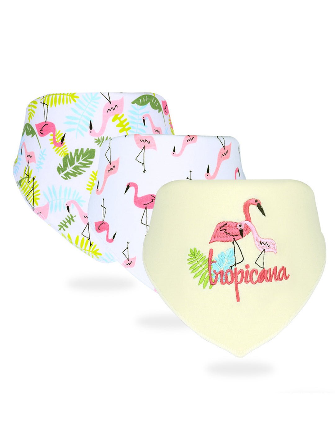 Cactus Print 3 Pc Premium Adjustable Snap Button Bibs For Babies