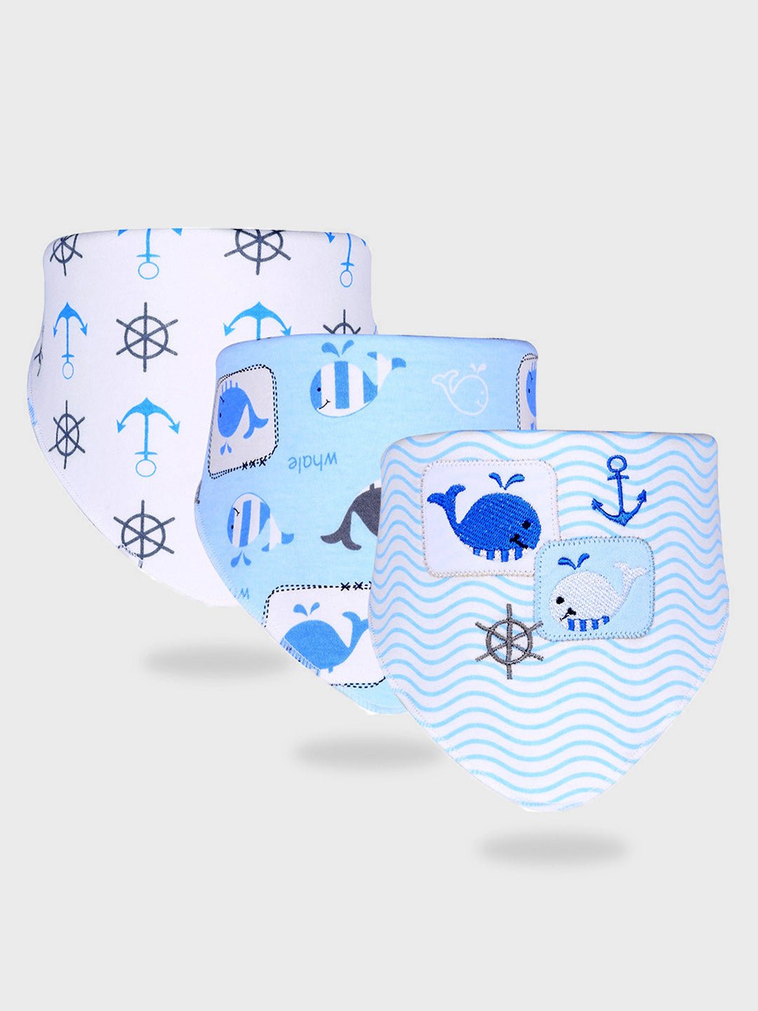 Cactus Print 3 Pc Premium Adjustable Snap Button Bibs For Babies