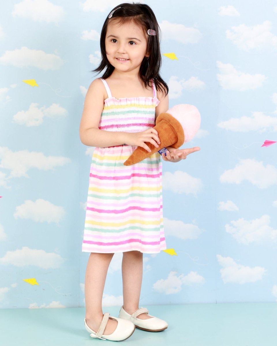 Lollipop Pink Girls Casual Cotton Dress