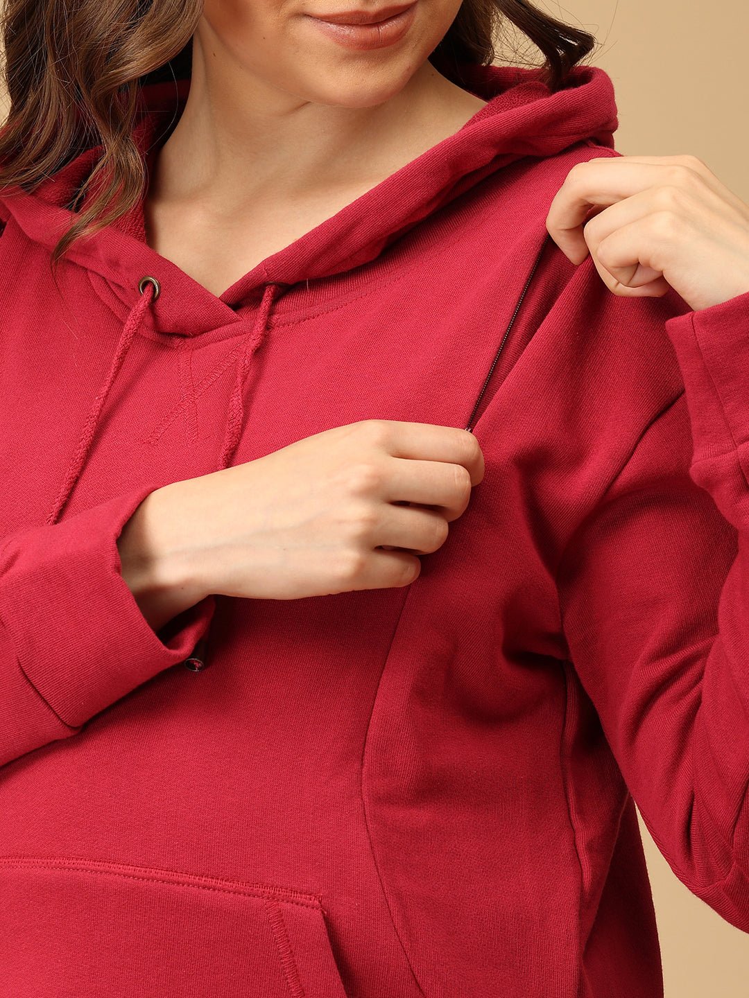 Magenta Blossom Maternity and Nursing Hoodie Pajama Set Magenta