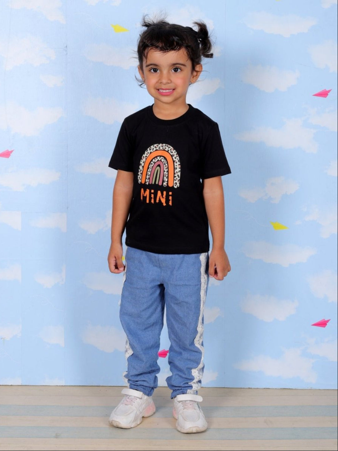 Mama And Mini White Cotton Matching Family T-Shirt Twinning Combo