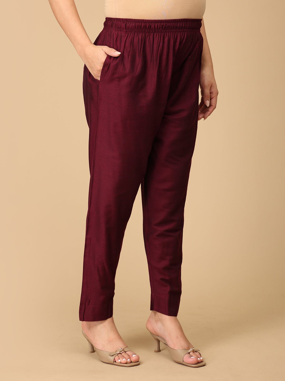 Marilyn Merlot Embroidered Maternity and Nursing Kurta Set Wine