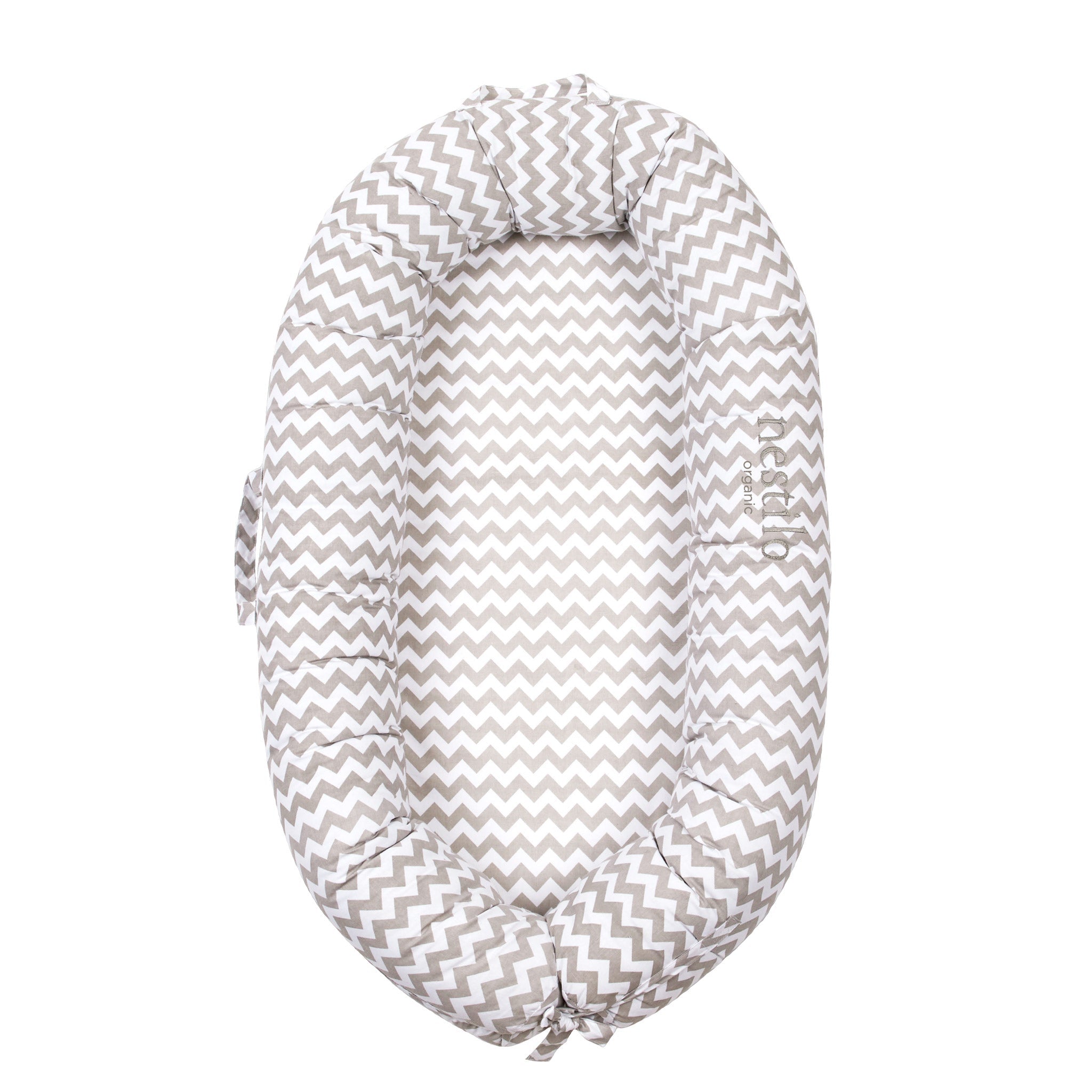 Chevron Grey Organic Cotton Portable Baby Nest For Babies