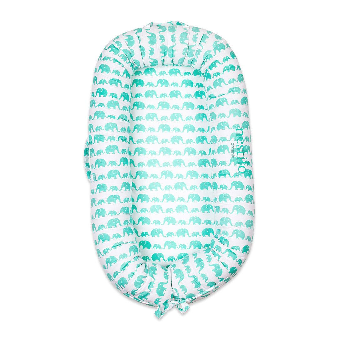 Elephant Printed Organic Cotton Portable Baby Nest For Babies