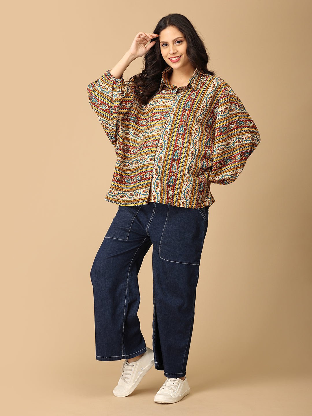 Maternity Cargo Denim with Belly Support Blue