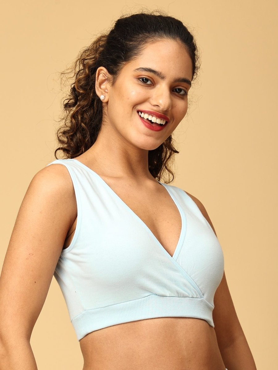 Maternity Nursing Sleep Bra Sky Blue