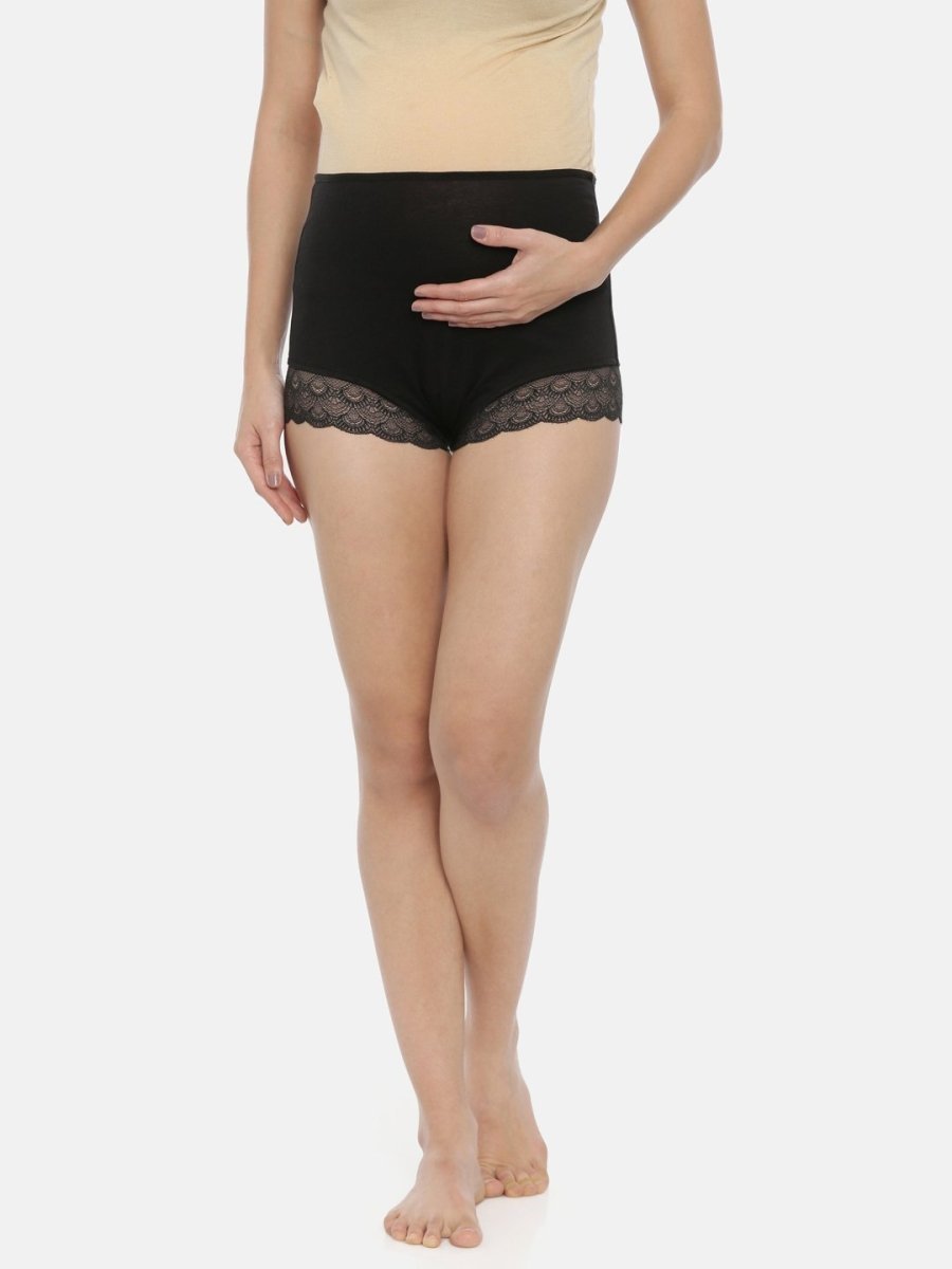 Maternity Over Belly High Waist Lace Panty Black