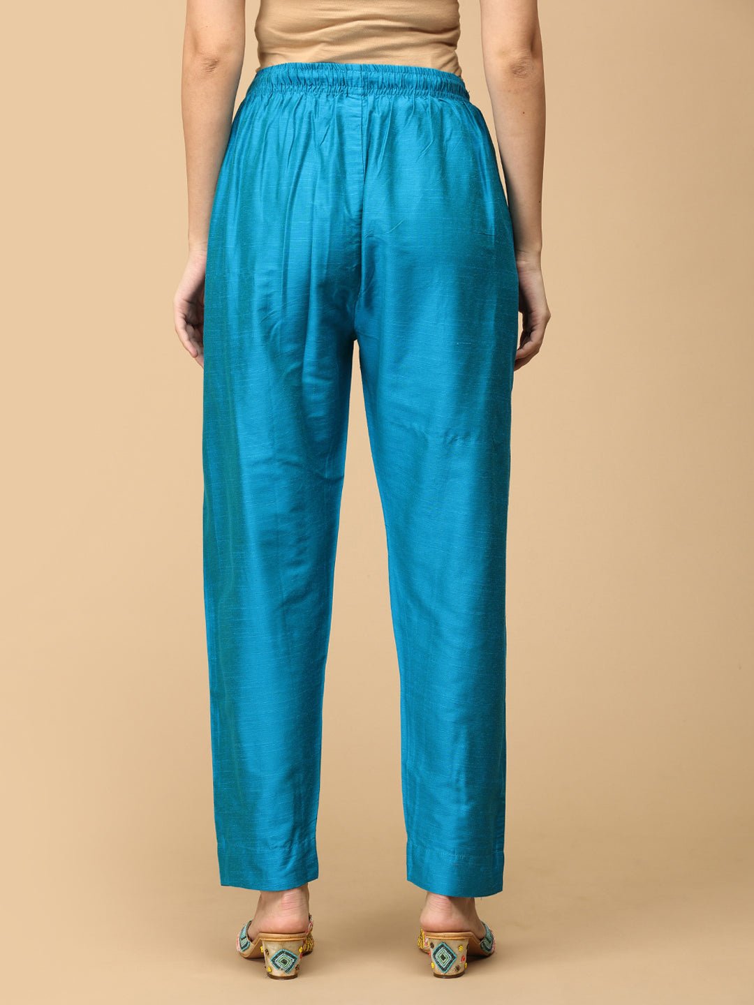 Mermaid Moment Embroidered Maternity and Nursing Silk Kurta Set Aqua Blue