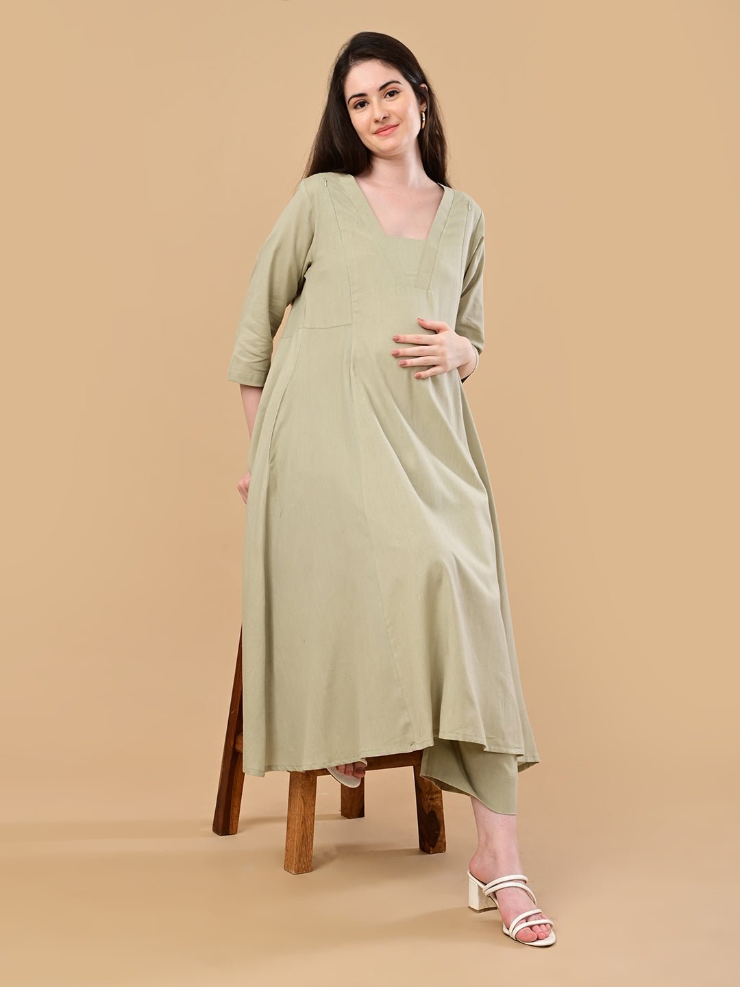 Minimal Muse Maternity and Nursing Co Ord Set Ivory