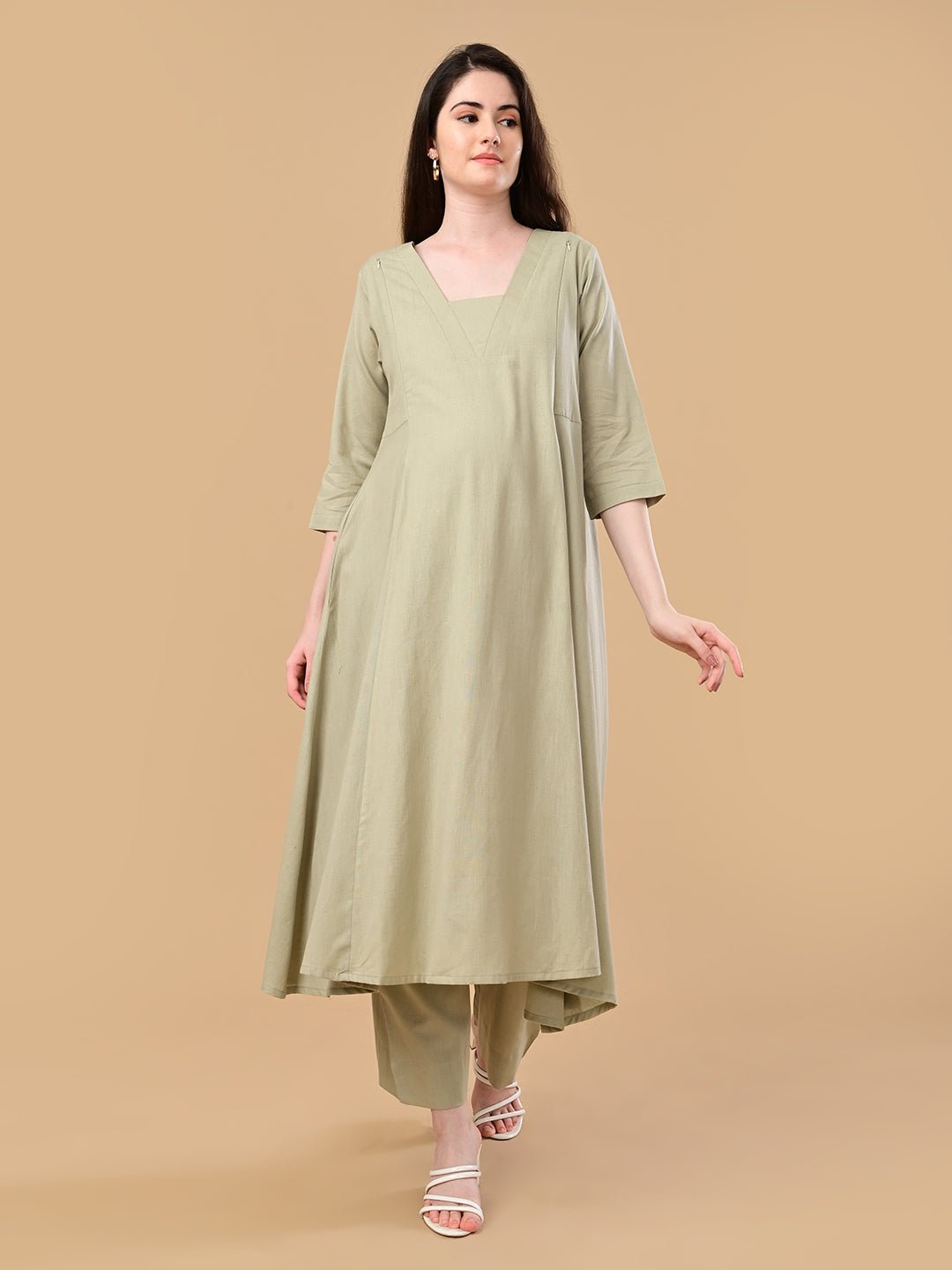 Minimal Muse Maternity and Nursing Co Ord Set Ivory