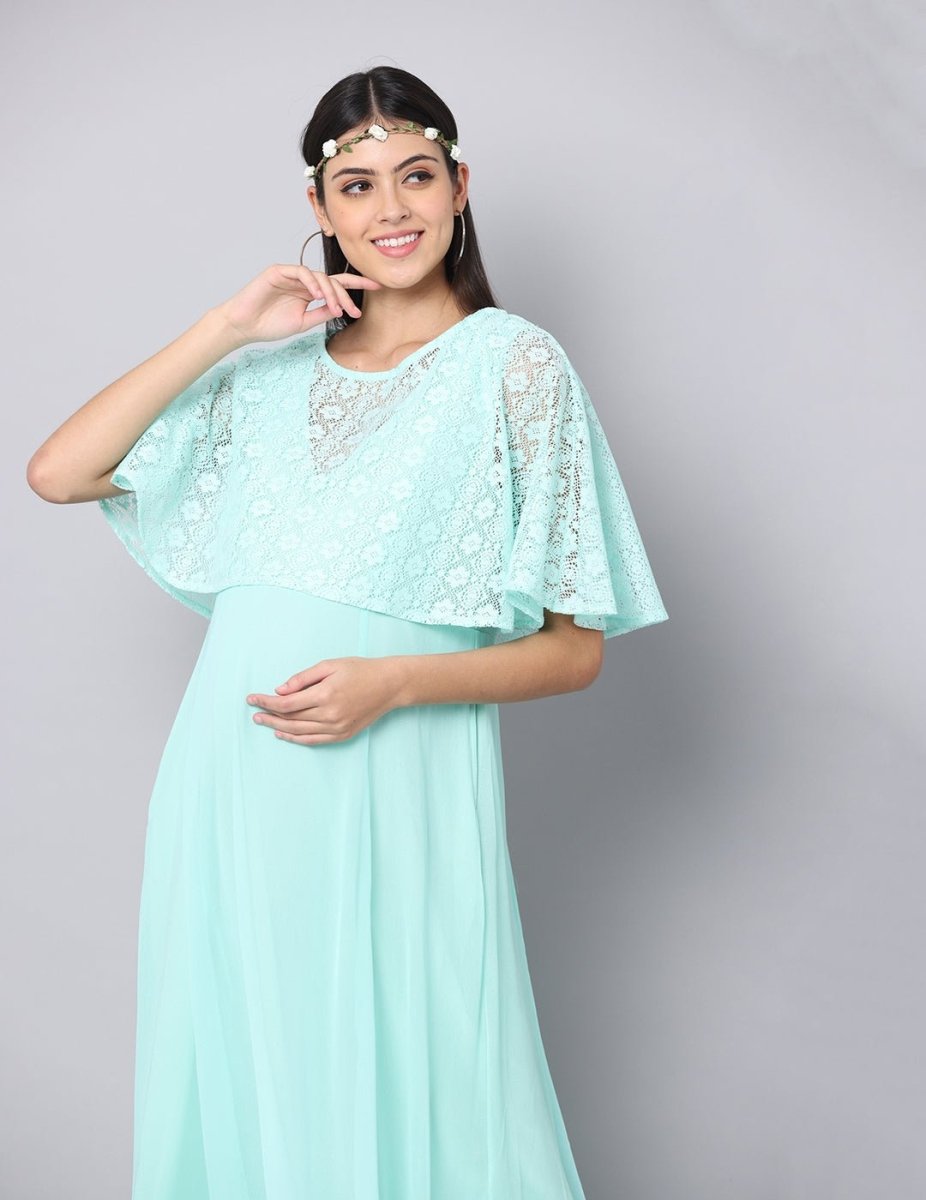 Misty Miss Jade Maternity and Nursing Gown Mint