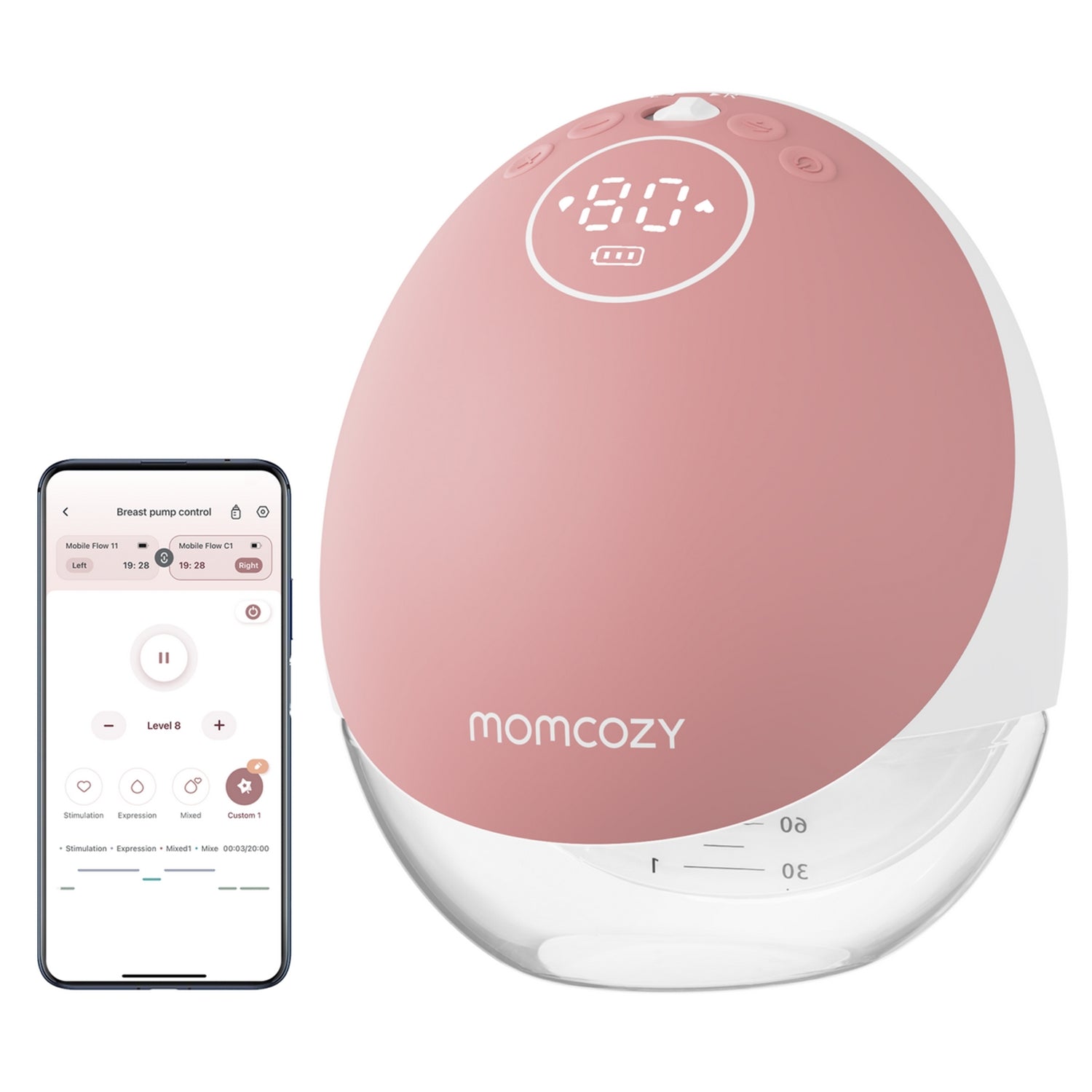 Momcozy M9 Single Wearable Breast Pump Cozy Red 150ml 0.67lb