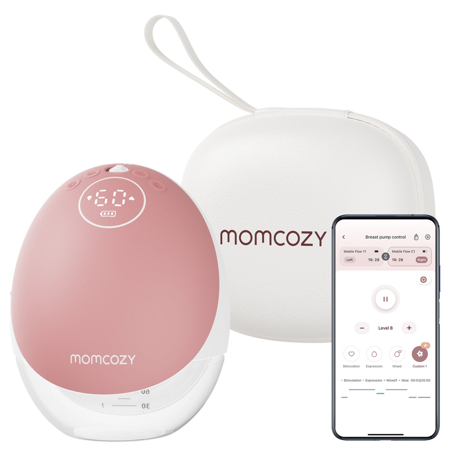 Momcozy M9 Single Wearable Breast Pump Cozy Red 150ml 0.67lb
