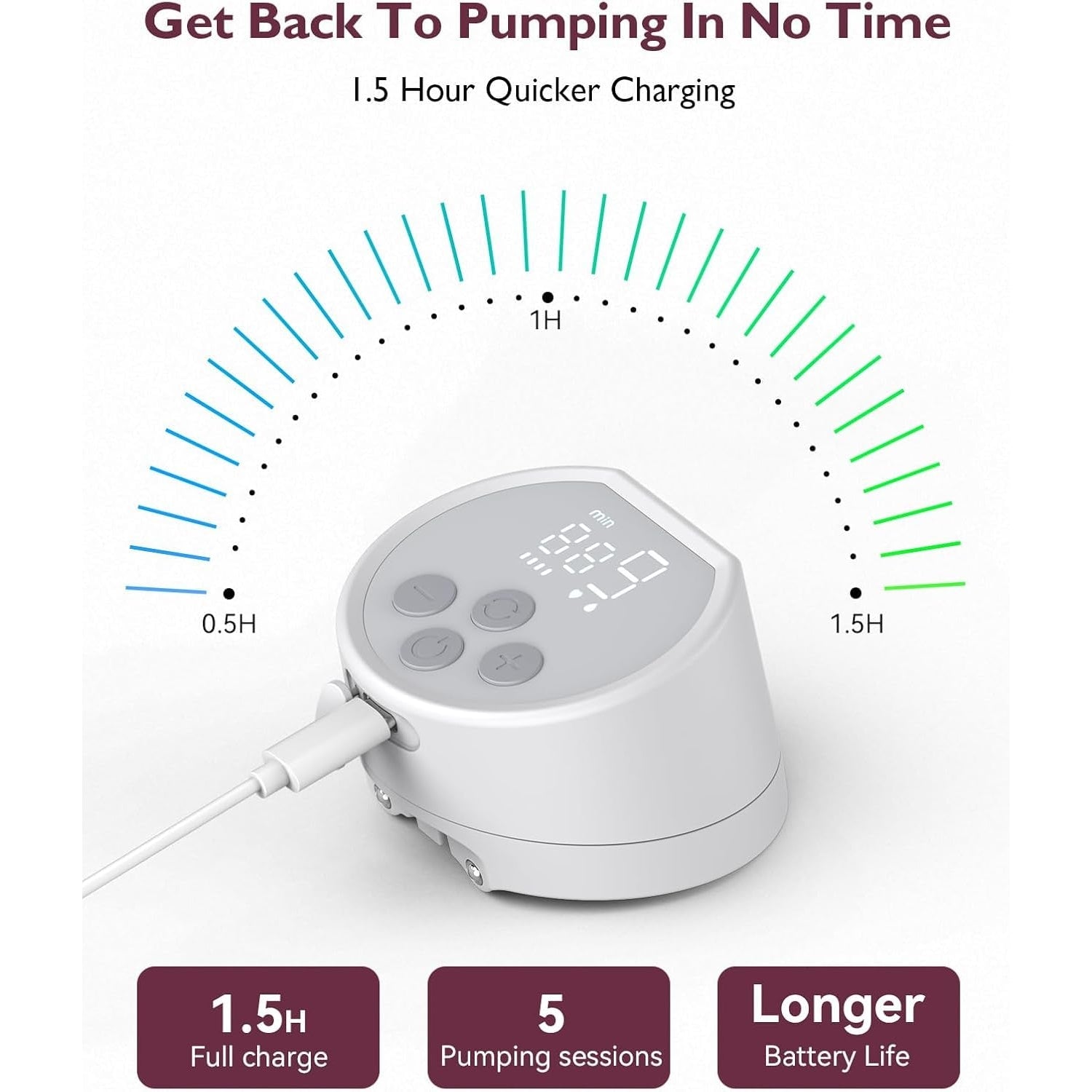 Momcozy S12 Pro Wearable Breast Pump White 180ml 0.53lb