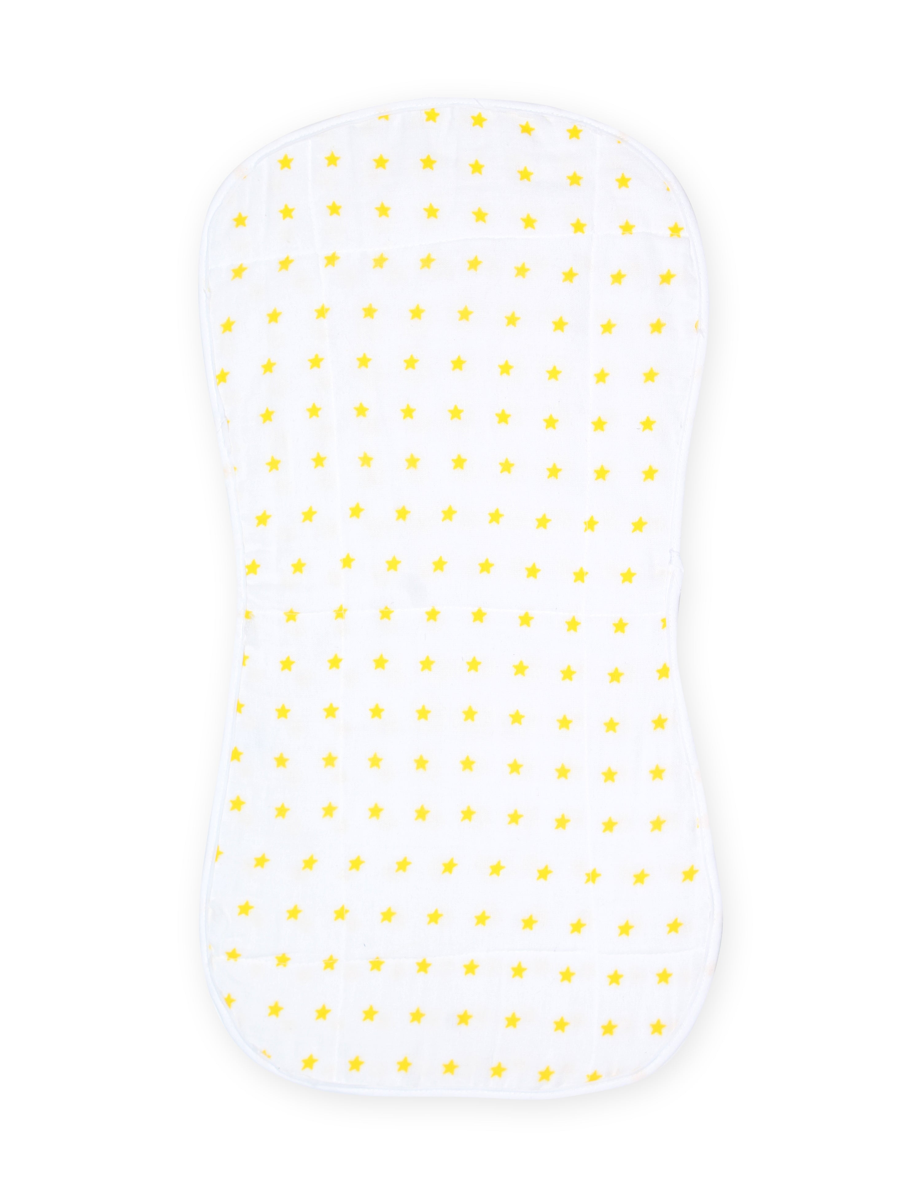 Fruity Lime-Yellow Star Muslin Burp Cloth Combo For Babies