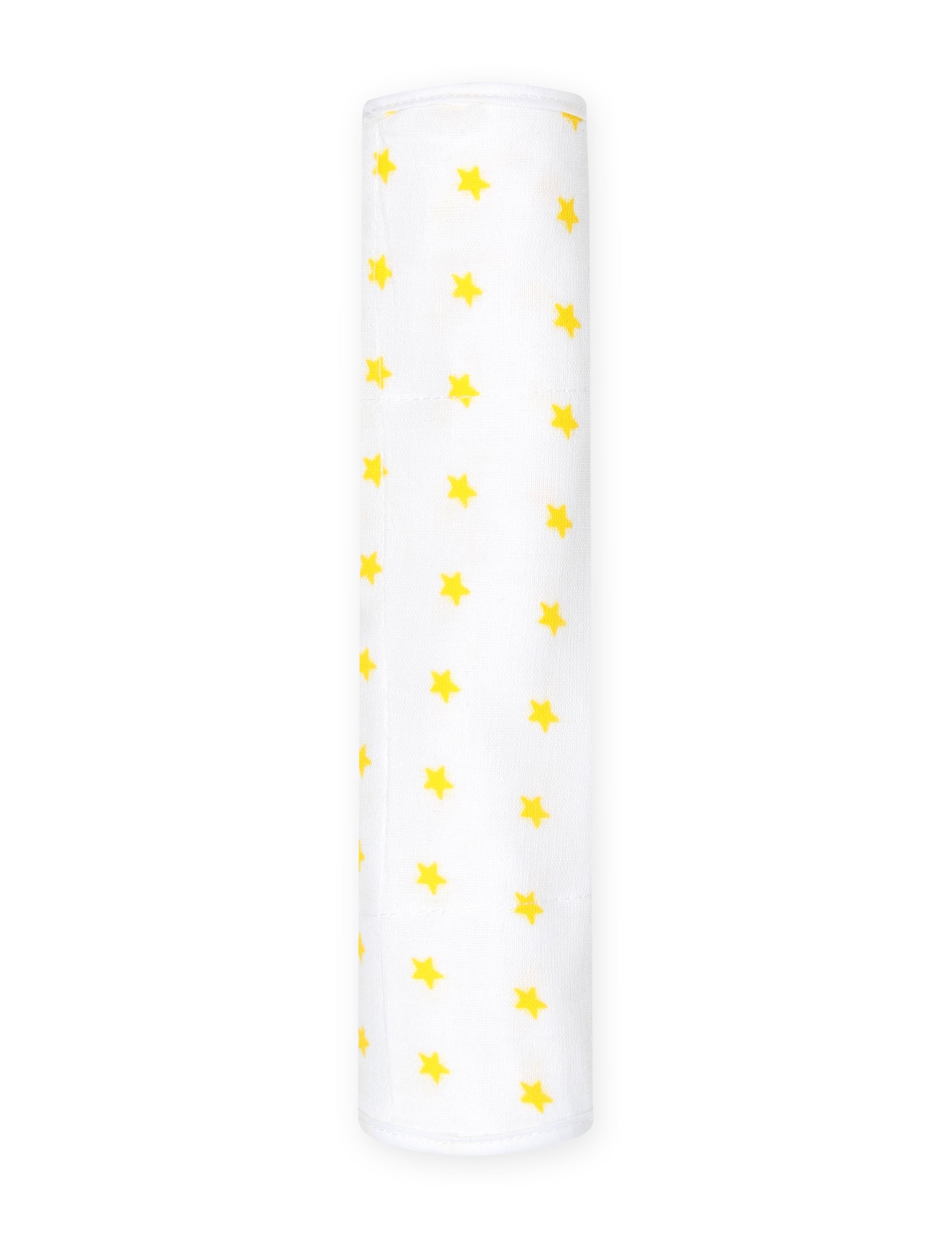Fruity Lime-Yellow Star Muslin Burp Cloth Combo For Babies