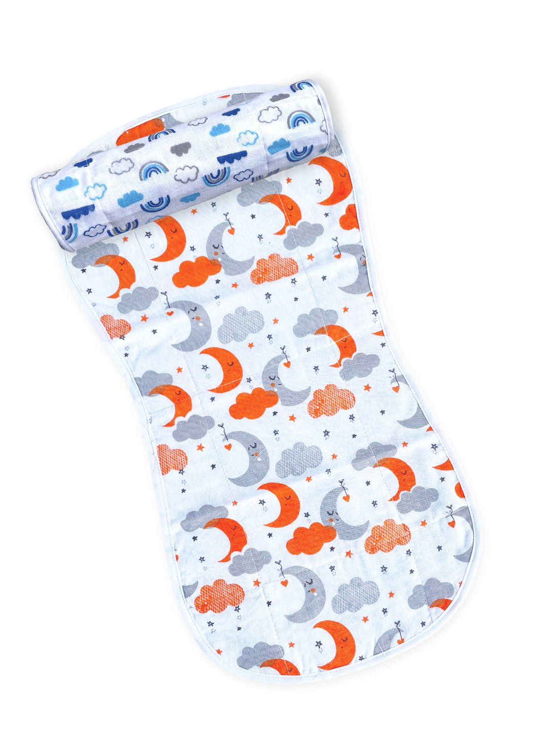 Happy Rainbow Moon Kid Muslin Burp Cloth Combo Of 2 For Babies