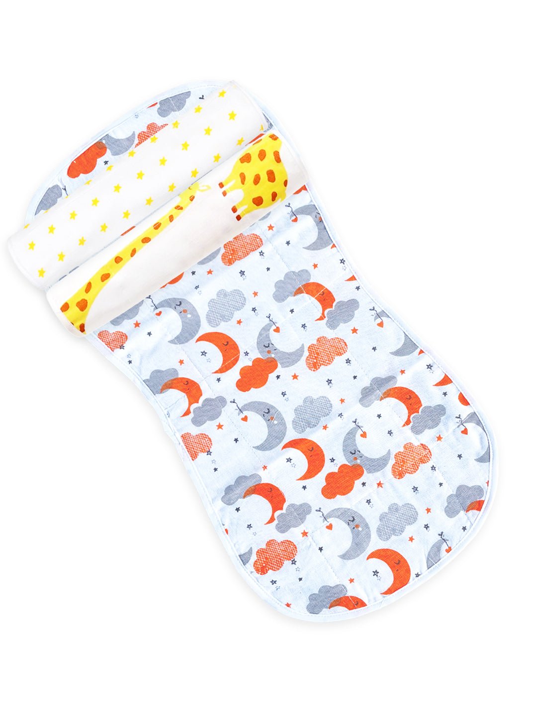 Moon Kid Yellow Star Giraffe Muslin Burp Cloths For Babies
