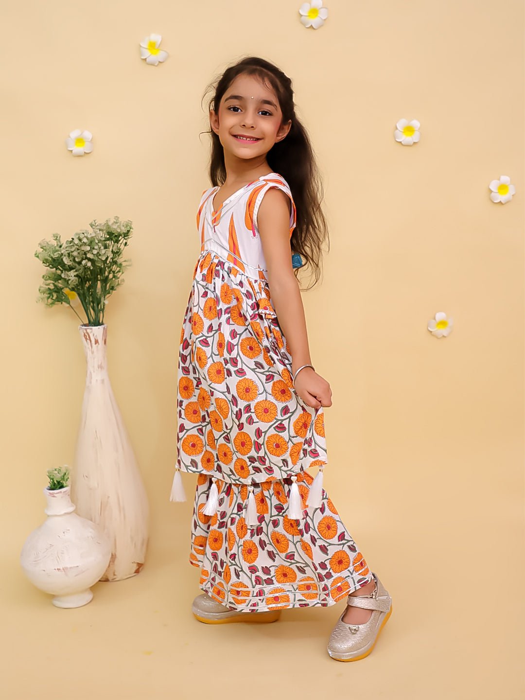 Narangi Girls Anarkali Sharara Set