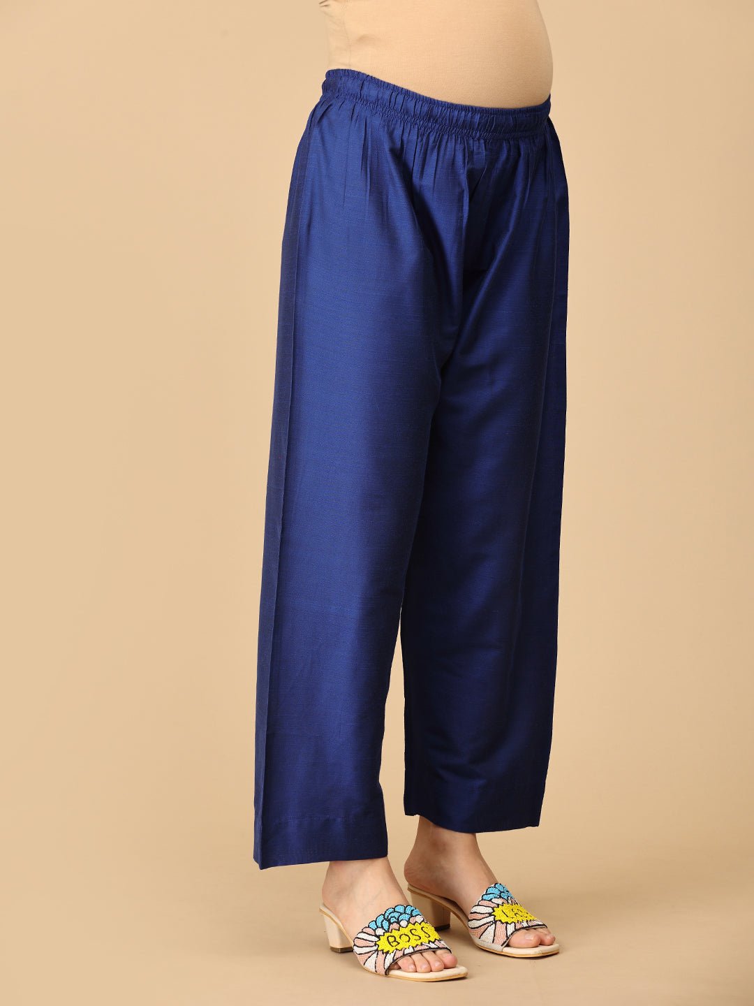 Neelam Ehsas Maternity and Nursing Silk Kurta Set Blue