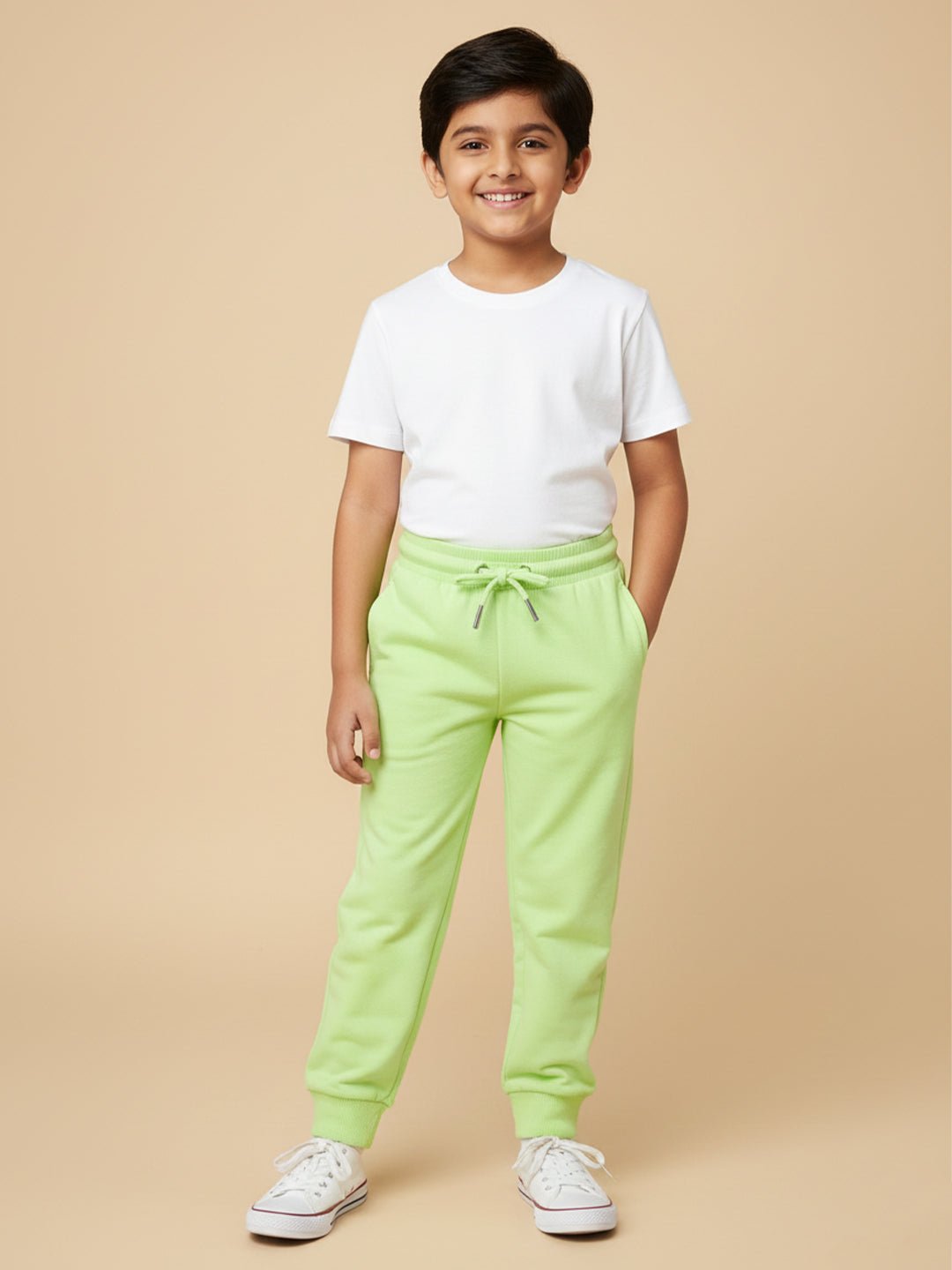 Neon Green Winter Sweatpants For Kids