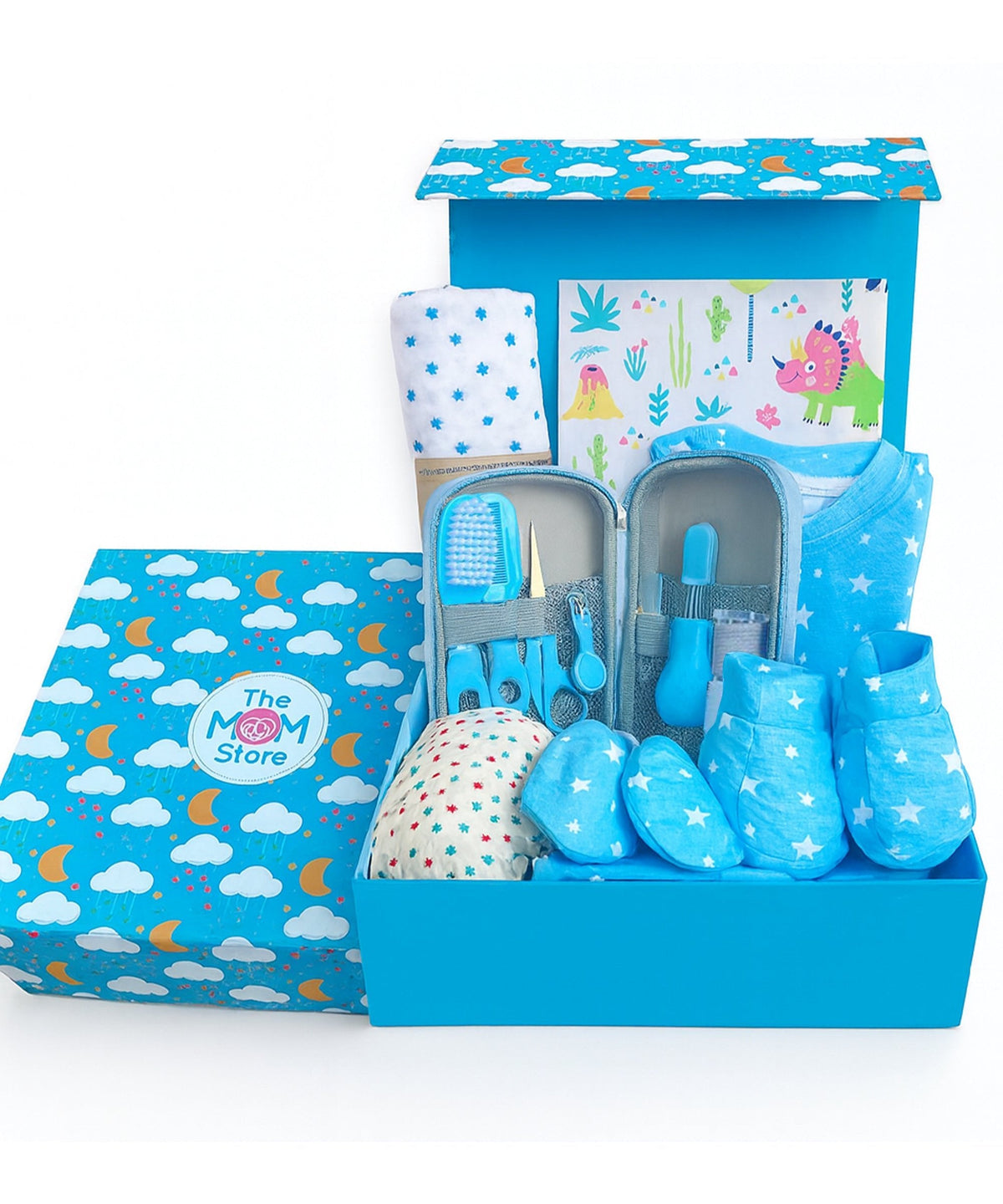 Dazzle 9 PCS Newborn Baby Gift Box With Romper And Milestone Cards