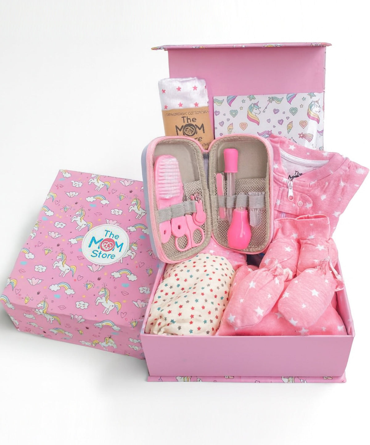 Dazzle 9 PCS Newborn Baby Gift Box With Romper And Milestone Cards