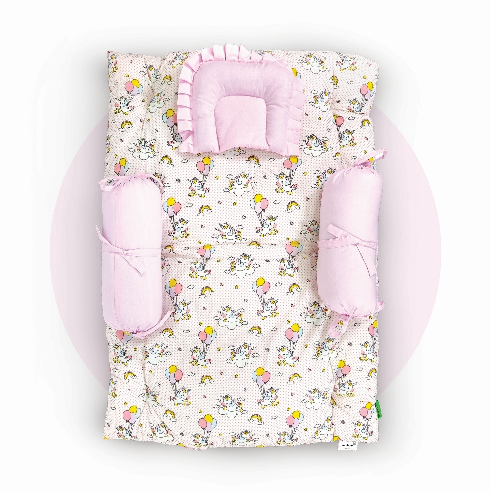 White Unicorn Cotton 4 Pcs Gadda Nightsuit Set For Kids